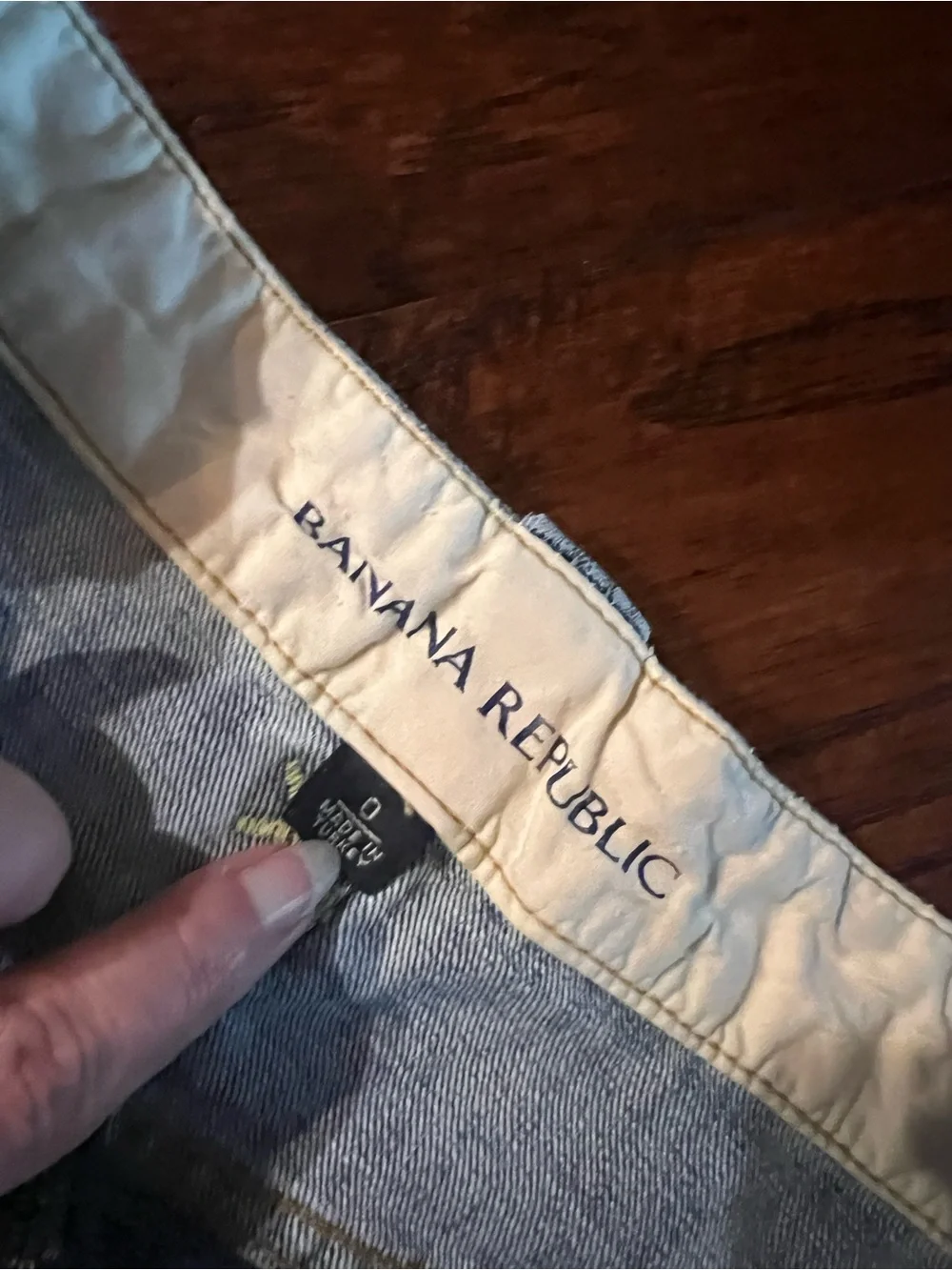 Banana Republic Denim Mini Skirt Size 0 Petite Raw Hem Cargo Pocket